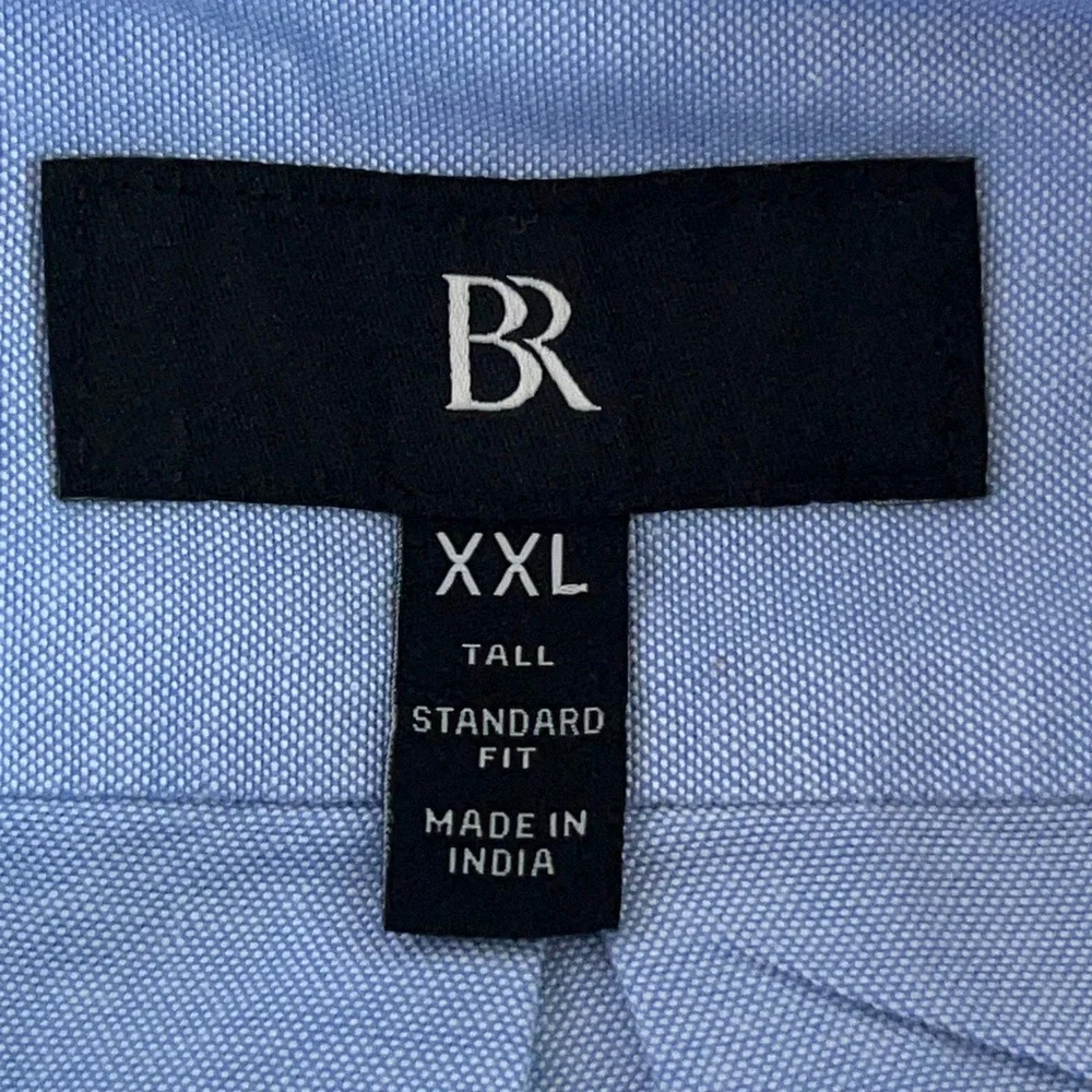 Banana Republic Mens XXL Tall Blue Oxford Standard Fit Button Down Shirt New